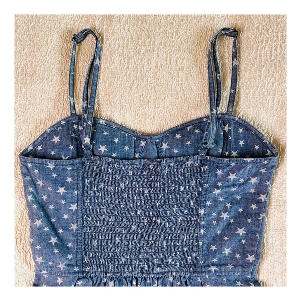 Y2K Vintage Denim Starry Sky Bustier A-line Dress LEI Juniors 3 - Picture 6 of 6